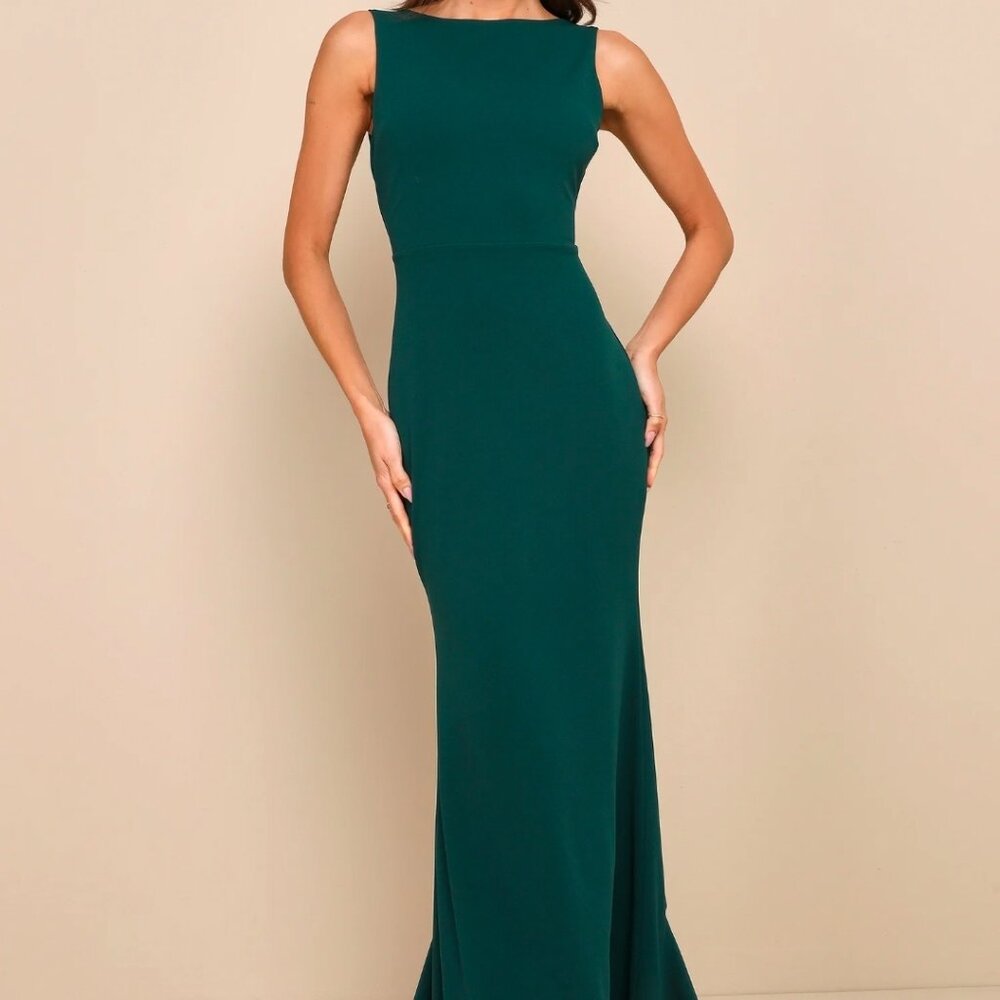 Lulus Exquisite Refinement Emerald Backless Bow R… - image 6